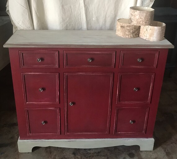 Vintage Farmhouse Buffet Credenza Country Sideboard Cabinet Etsy