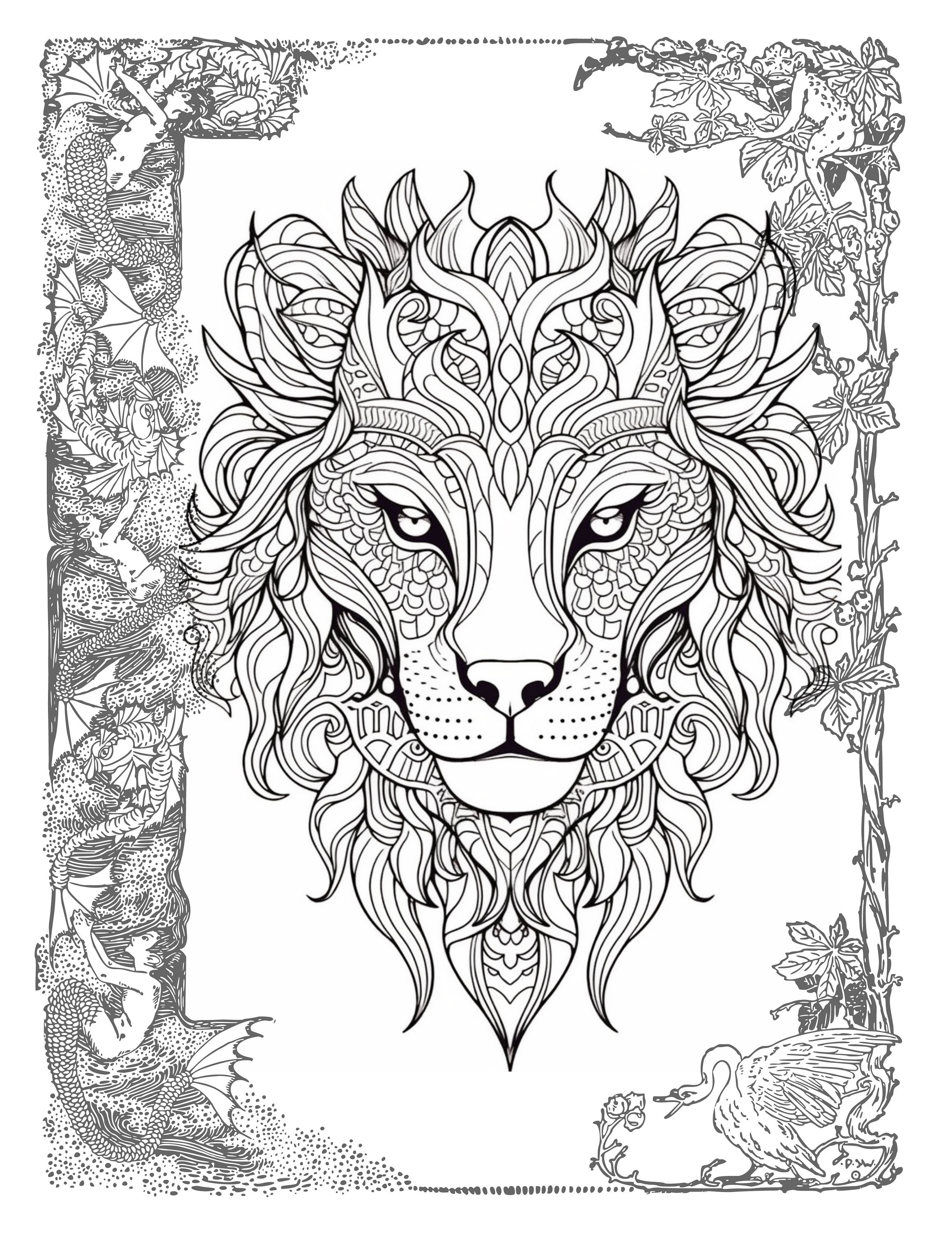 Young Adults Coloring Pages Animals With Horns Printable PDF Teenagers ...