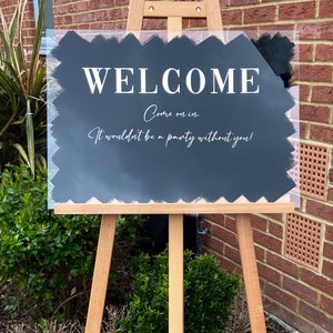 Large Custom Acrylic Events Sign With Brushed or Painted Background Wedding Sign/Baby Shower Sign/Welcome Sign/Personalised zdjęcie 7