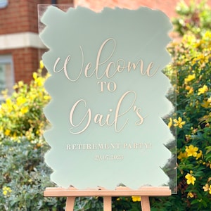 Large Custom Acrylic Events Sign With Brushed or Painted Background Wedding Sign/Baby Shower Sign/Welcome Sign/Personalised zdjęcie 5