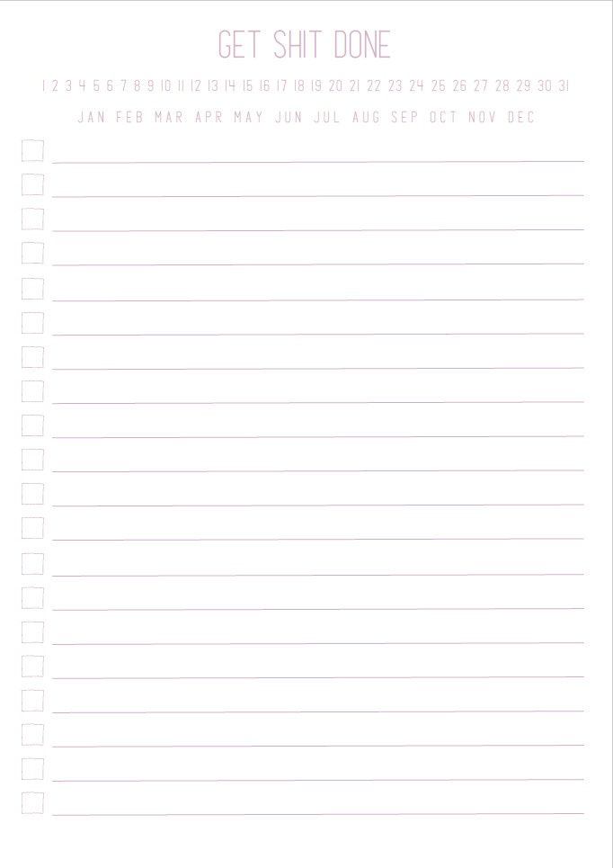 To Do List Get Shit Done Printable, Simple Tasks List Template ...