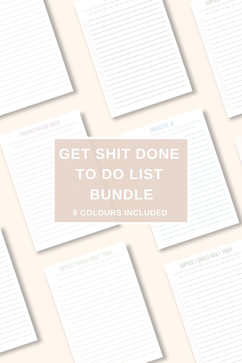 To Do List Get Shit Done Printable, Simple Tasks List Template, Productivity Planner, A4/a5 ...