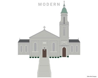 Custom Venue Illustration - Modern | Wedding Gift, Personalized Gift ...