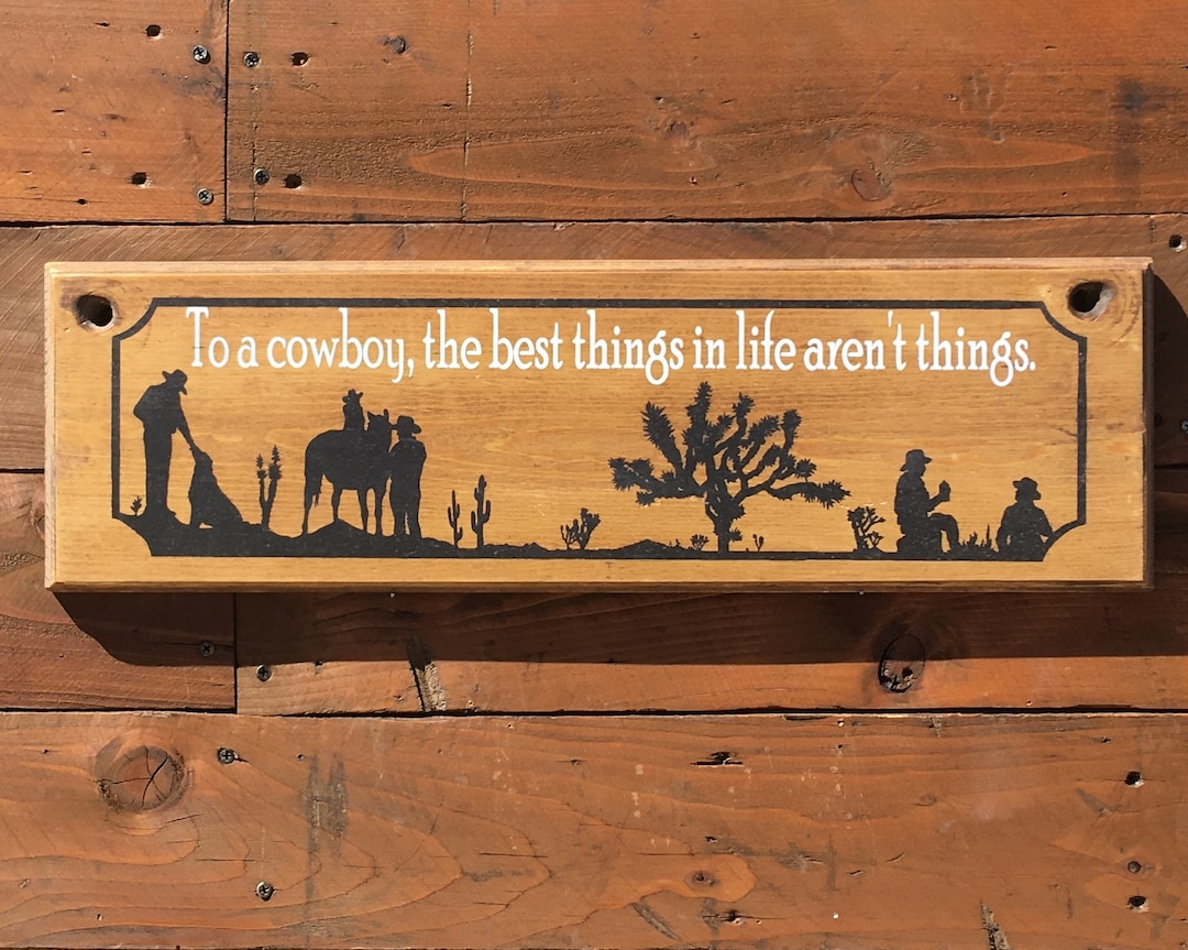 Cowboy Sign Posts Western Cowboy Sign: Antiqued Pine Wood, Handmade Colorado - Etsy