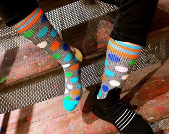 Mens Socks-Funky Socks-Colourful Socks-Sports Socks-Happy Socks-Polka Dot Socks-Patterned Socks-Unique Socks