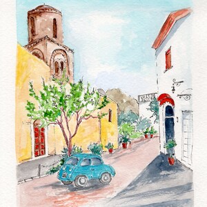 Italy Amalfi original watercolor painting, Italy original painting, Italy coastal painting, Italy painting, Italy travel gift, 7.5&quot;x10&quot; in