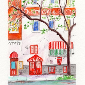 New York original watercolor painting, New York street painting, New York watercolor painting, New York travel gift, 5x6.5&quot;