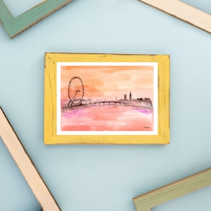 Ensemble de cartes postales aquarelle de Londres, carte postale originale de peinture à l’aquarelle de Londres, peinture sur les yeux de Londres, paysage urbain de Londres, cadeau de voyage à Londres