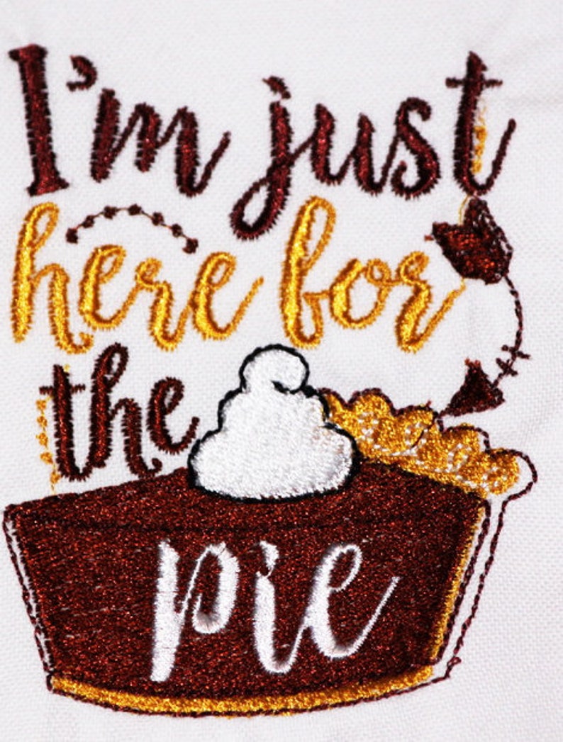 Thanksgiving Pumpkin Pie 100/% Cotton Embroidered Holiday kitchen towel