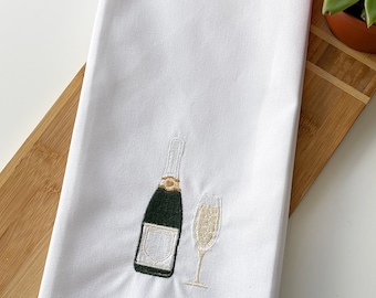 Champagne 100% Cotton Embroidered kitchen towel