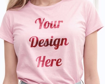 Perfectly Pink: Gildan 64000 T-Shirt Mockup