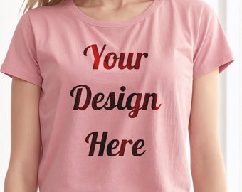 Feminine Bella Canvas T-Shirt Mockup - Women's Fit, Flat Lay