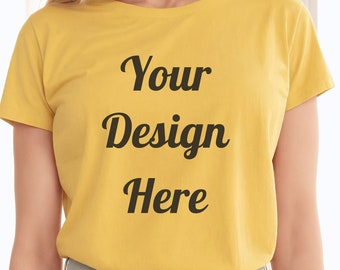Women's T-Shirt Mockup | Yellow Bella Canvas Shirt