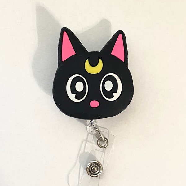 Sailor Moon Badge Reel/Luna Cat Badge Holder/Retractable ID Badge Holder