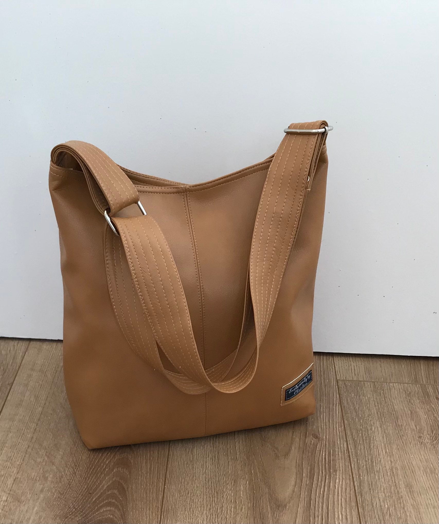Tan bucket bag slouchy bag handbagtan bag everyday bag Etsy