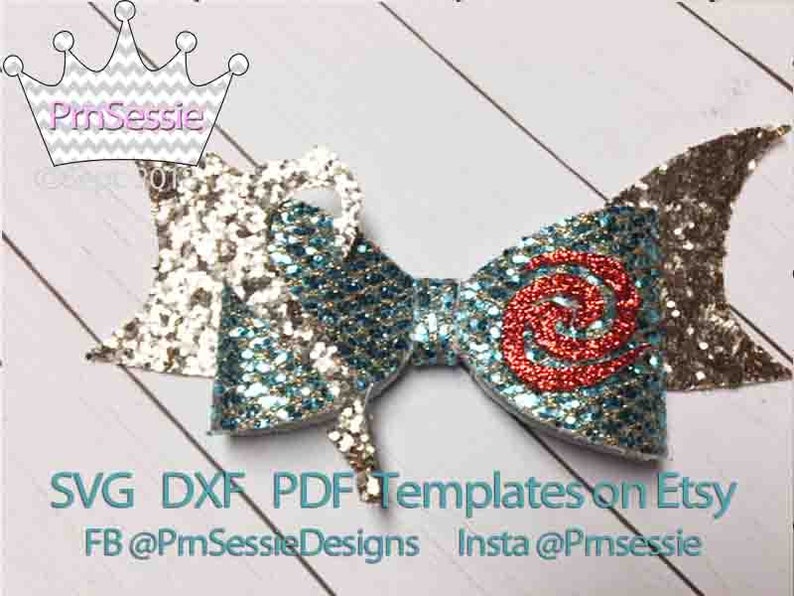 Download Digital SVG DXF PDF Island Princess Hair Bow Template ...