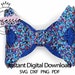 Digital SVG PDF DXF Diamonds Bow Template Digital Bow - Etsy