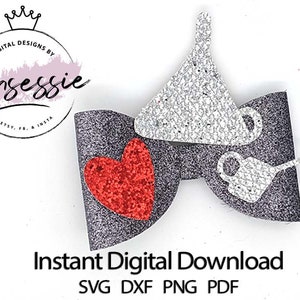 Digitale SVG, DXF, PDF Tin Man Wizard of Oz Bow Template, digitale boog, boog sjabloon, boog svg, regenboog, cricut boog, haarboog, tinman svg, olie