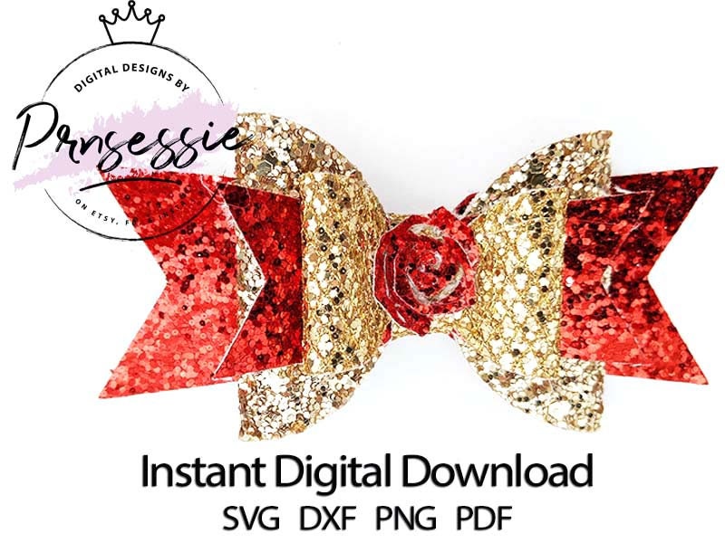 Download Digital Svg Dxf Pdf Beauty Hair Bow Template Belle Svg Etsy