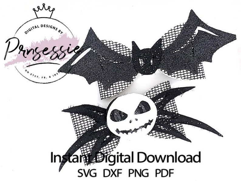 Download Digital SVG DXF PDF Nightmare Bow Template halloween bow ...