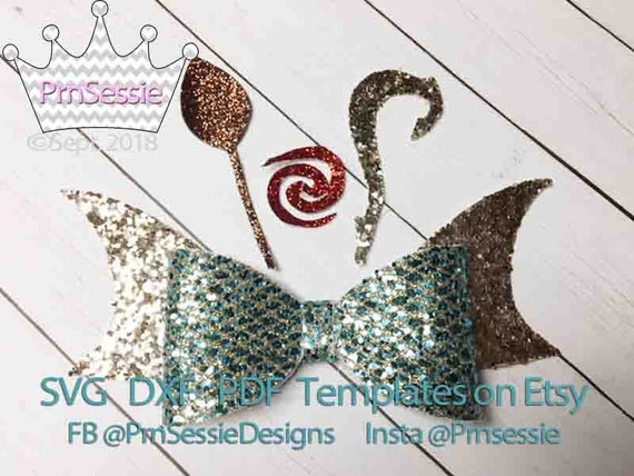 Download Digital Svg Dxf Pdf Island Princess Hair Bow Template Moana Etsy