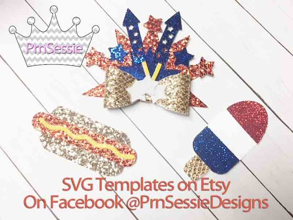Digital SVG, DXF, Pdf BUNDLE Americana Bow Clip Templates