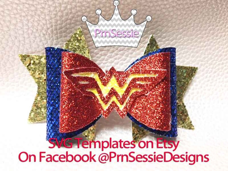 Download Digital Svg Dxf Pdf Wonder Woman Inspired Bow Template Star Etsy