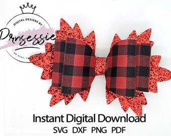 Digital SVG DXF PDF Fall Bow Template, autumn bow, digital bow template, bow template svg, leaf svg, fall svg, rustic bow, cricut bow