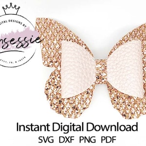Digitale SVG, DXF, PDF Schmetterling Bogen Vorlage, Schmetterling Bogen, girly Bogen, Bogen Vorlage svg, Bogen svg, Schmetterling svg, Cricut Bogen, Haarschleife