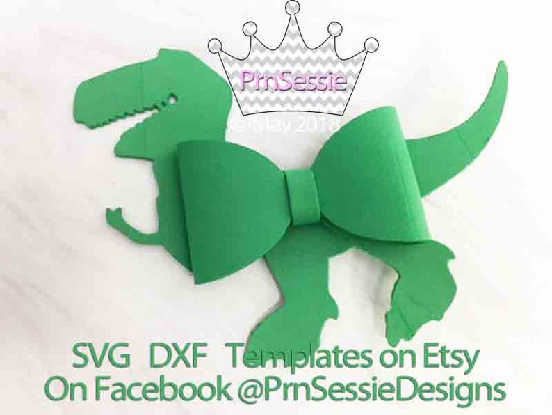 Download Digital SVG DXF PDF Dinosaur Hair Bow Template dino | Etsy