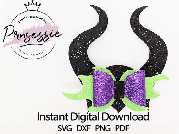 Download Digital Svg Dxf Pdf Wicked Hair Bow Template Disney Bow Etsy