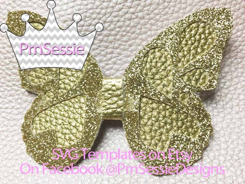 Download Digital Svg Dxf Pdf Butterfly Hair Bow Template Bow Etsy