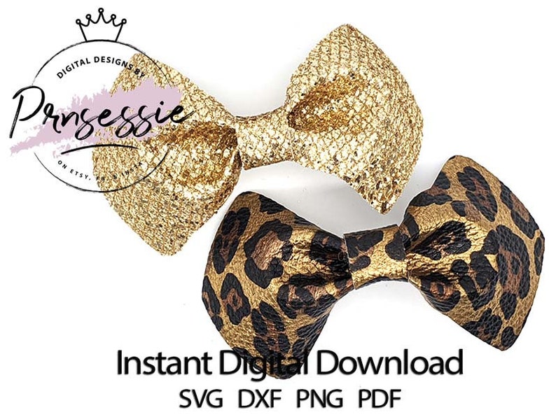 Digital SVG, DXF, PDF Bow Tie Bow Template, pinched bow template, digital bow template, cricut bow, faux leather bow, bow svg, hair bow svg image 1