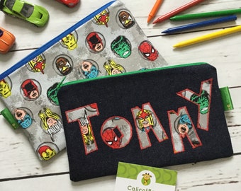 Personalised - Superheroes Pencil Case - Boy, Teacher