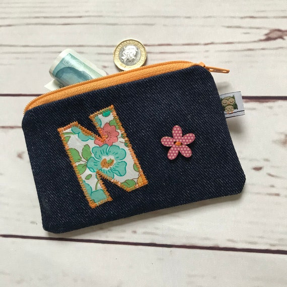 Buy Monogram Leather Pocket Purse With Brass Press Stud, Personalised  Cardholder, Pocket Wallet, Blue Purse, Accessories for Her, Button Purse  Online in India - Etsy