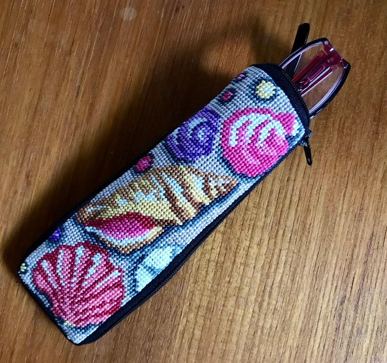 Completed & Cotton Lined Needlepoint Halfspec/eyeglass Cases Etsy