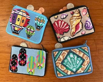 Complete & katoen gevoerde naaldpunt credit / coin cases III