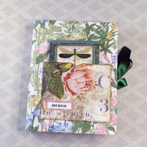 Junk Journal, Junk Journal Handmade. Hardcover Junk Journal, Floral Junk Journal