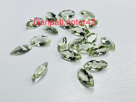 Faceted Green Amethyst Marquise Cut Loose Gemstone