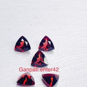 Red Garnet Faceted Trillion Cut Loose Gemstone: Calibrated Sizes