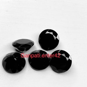 Natural Black Spinel: Faceted Round Cut Loose Gemstone