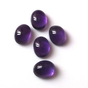 Amethyst Oval Cabochons Loose Gemstone 6x4mm 7x5mm 8x6mm 9x7mm 10x8mm 11x9mm 12x10mm 14x10mm Natural Calibrated Size E