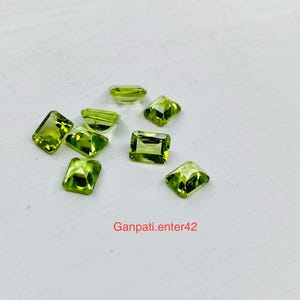 Peridot Faceted Octagon Cut loose gemstone 5x4 mm 7x5mm 8x6mm 9x7mm Natural Calibrated Size Green Color Fine Quality Handmade E