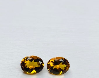 Madeira Citrine Gemstone: Faceted Oval Cut, Calibrated AAA Grade