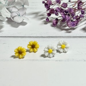 Zonnebloem Madeliefje Geel Wit Stud Earring Boho Handgemaakte Lente Sieraden Cadeau voor haar