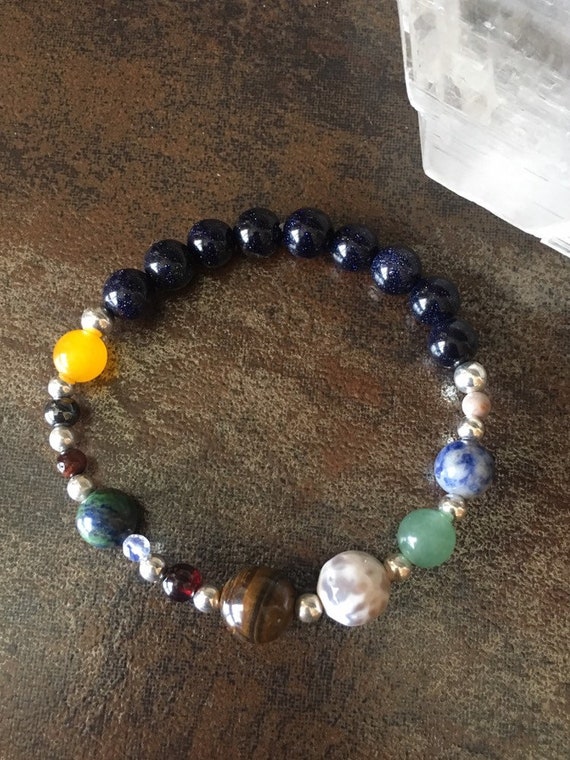 Solar System Bracelet Natural Stone Gemstone Handmade