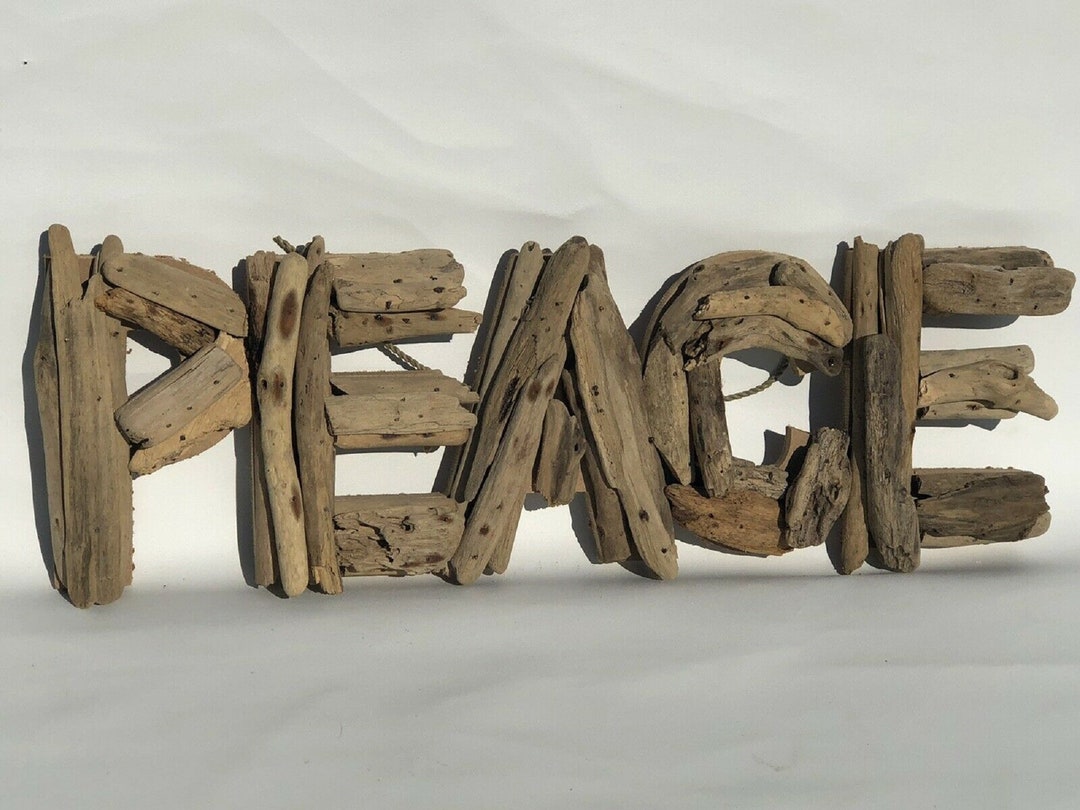 Driftwood PEACE SIGN Wall Art Hand Made Wood Hanging Home - Etsy