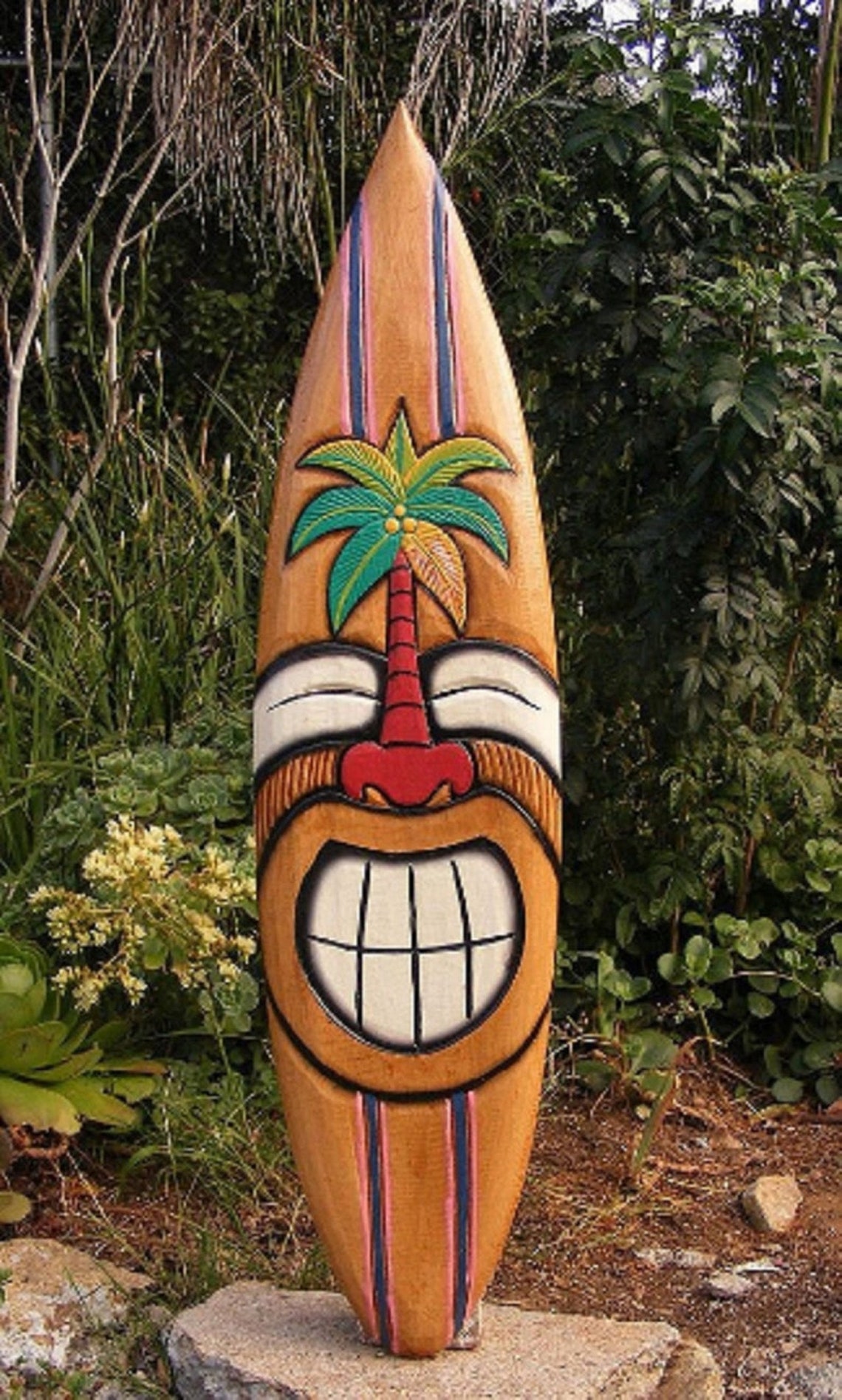 3 PC Tiki Surfboard Set Handcrafted Home and Garden Arts and Etsy