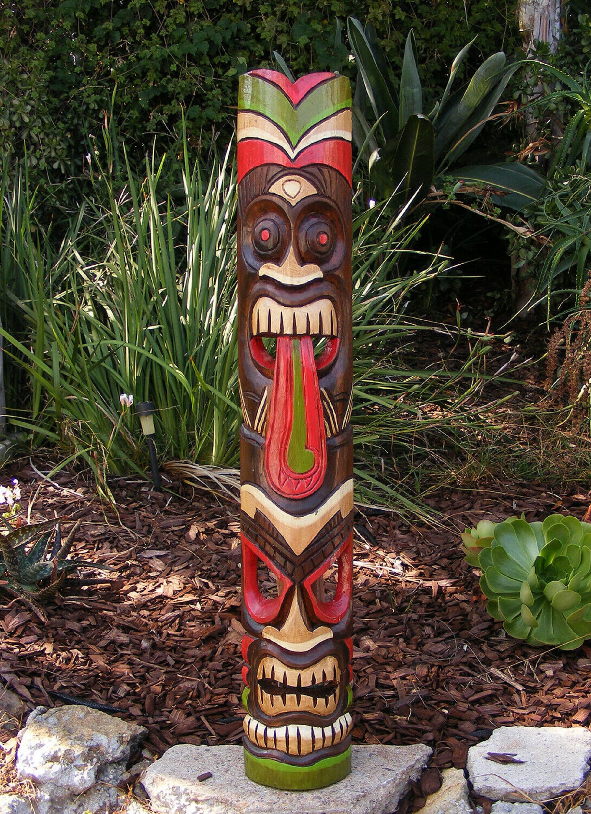Florida State Tiki Totem Pole 16 Outdoor Home Garden Statue Figurine Decoration 