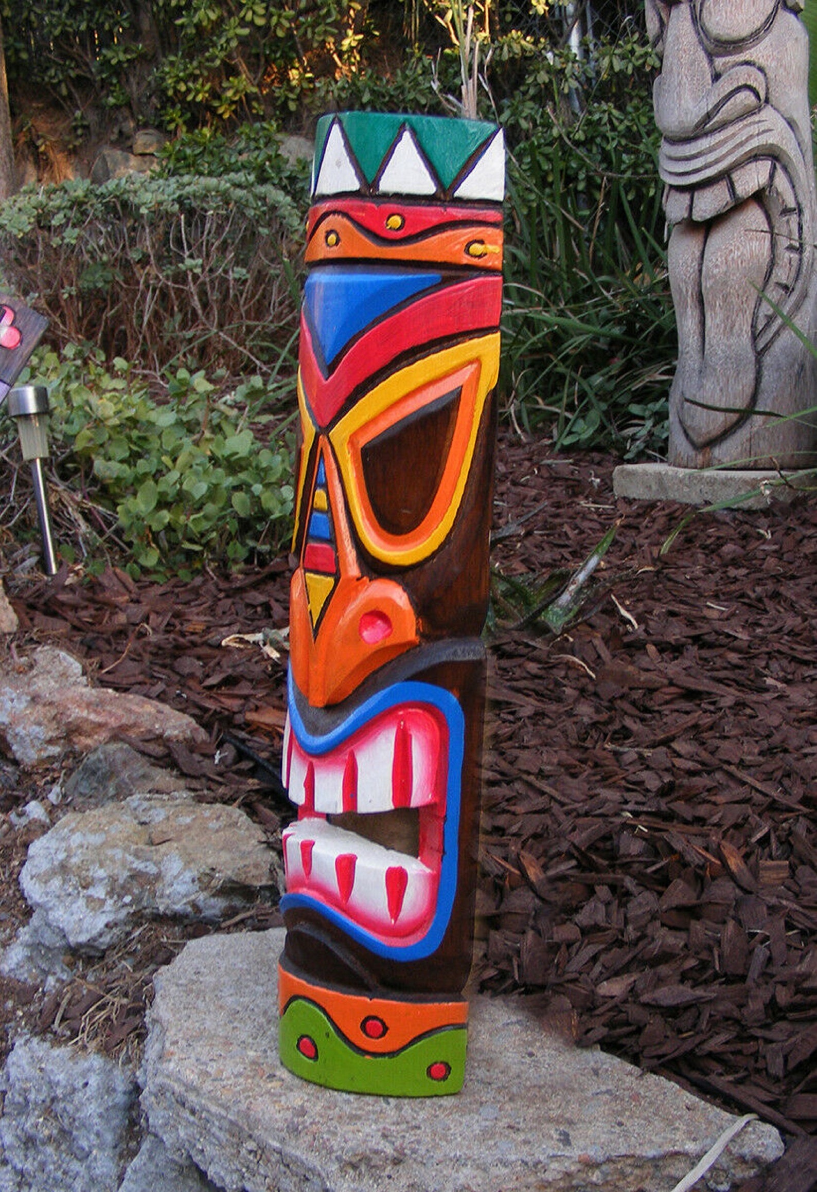 20 Colorful Tiki Statue Tiki Wood Wall Mask Tropical Etsy